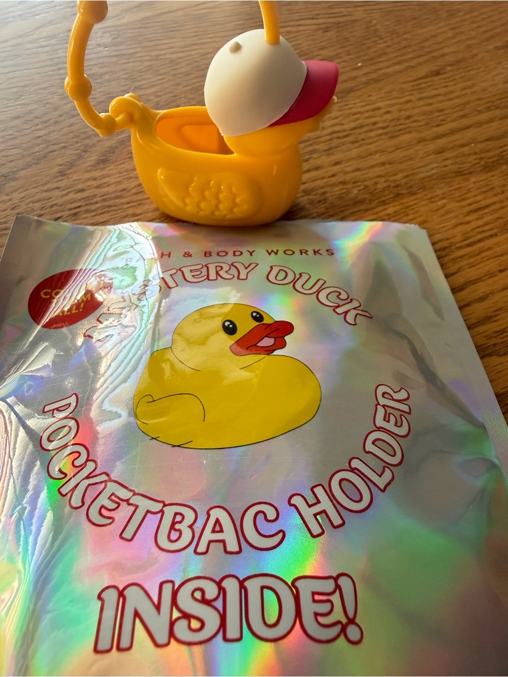 Bath & Body Works Duck PocketBac Holder with White and Red Baseball Hat